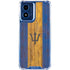 Barbados Flag Dark Wood Moto G Play 4G (2024) Clear Case